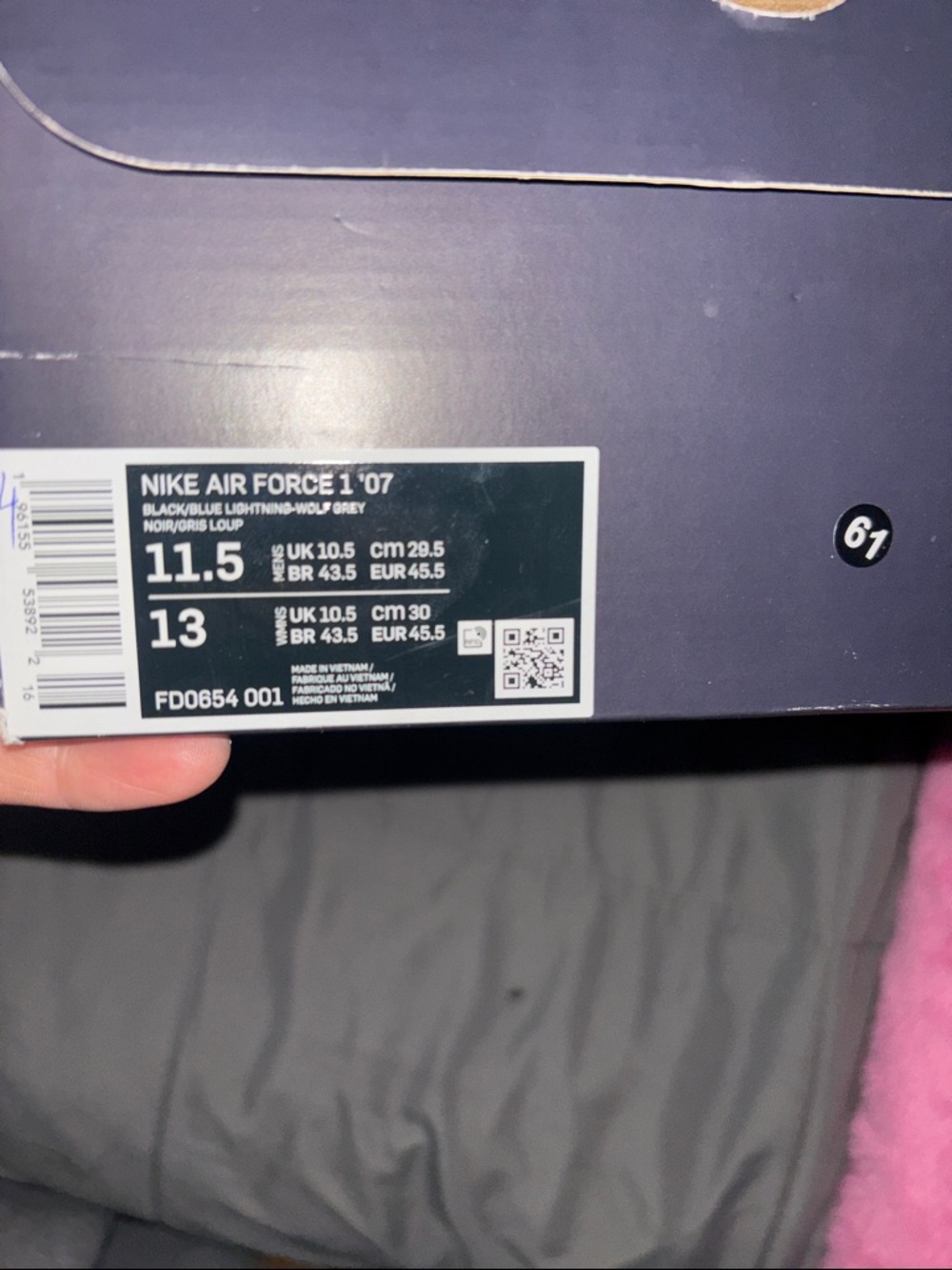 Air Force 1Nike Black Leather Low-Top Sneakers with Teal Swoosh size 11.5 - Picture 6 of 6